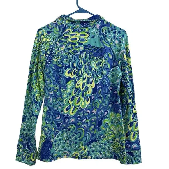 Lilly Pulitzer Skipper Popover Zip Jacket Sea Blue Lilly's Lagoon UPF 50+ Beach - Picture 6 of 12
